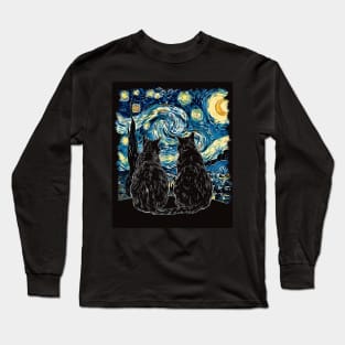 Cat Starry Night Wanderlust Long Sleeve T-Shirt